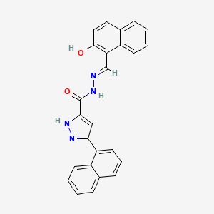 (E)-N'-((2-hydroxynaphthalen-1-yl)methylene)-3-(naphthalen-1-yl)-1H-pyrazole-5-carbohydrazide