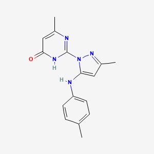 6-methyl-2-{3-methyl-5-[(4-methylphenyl)amino]-1H-pyrazol-1-yl}-1,4-dihydropyrimidin-4-one