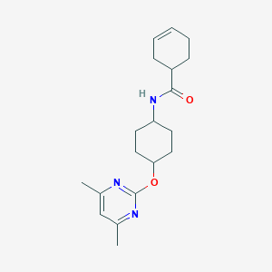 N-((1r,4r)-4-((4,6-dimethylpyrimidin-2-yl)oxy)cyclohexyl)cyclohex-3-enecarboxamide
