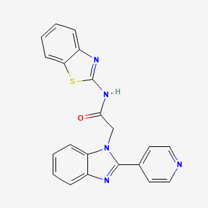 molecular formula C21H15N5OS B2805204 N-(1,3-benzothiazol-2-yl)-2-[2-(pyridin-4-yl)-1H-1,3-benzodiazol-1-yl]acetamide CAS No. 1105241-24-4
