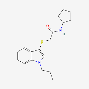 N-cyclopentyl-2-(1-propylindol-3-yl)sulfanylacetamide