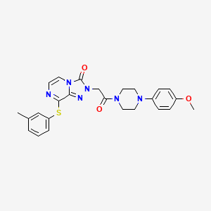 molecular formula C25H26N6O3S B2805258 2-{2-[4-(4-methoxyphenyl)piperazin-1-yl]-2-oxoethyl}-8-[(3-methylphenyl)sulfanyl]-2H,3H-[1,2,4]triazolo[4,3-a]pyrazin-3-one CAS No. 1251676-82-0