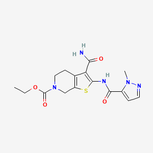 ethyl 3-carbamoyl-2-(1-methyl-1H-pyrazole-5-carboxamido)-4,5-dihydrothieno[2,3-c]pyridine-6(7H)-carboxylate