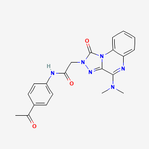 molecular formula C21H20N6O3 B2805269 N-(4-乙酰苯基)-2-(4-(二甲氨基)-1-氧代-[1,2,4]三唑[4,3-a]喹喔啉-2(1H)-基)乙酰胺 CAS No. 1216472-48-8