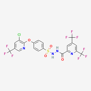 N'-(4-{[3-chloro-5-(trifluoromethyl)pyridin-2-yl]oxy}benzenesulfonyl)-4,6-bis(trifluoromethyl)pyridine-2-carbohydrazide