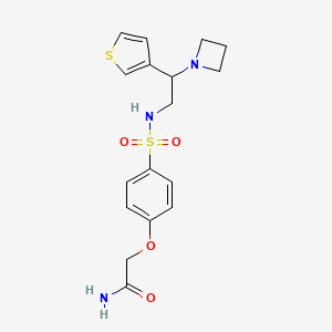 2-(4-(N-(2-(azetidin-1-yl)-2-(thiophen-3-yl)ethyl)sulfamoyl)phenoxy)acetamide
