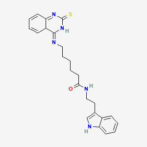 molecular formula C24H27N5OS B2805287 N-[2-(1H-indol-3-yl)ethyl]-6-[(2-sulfanylidene-1,2-dihydroquinazolin-4-yl)amino]hexanamide CAS No. 689266-40-8