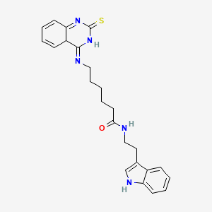 N-[2-(1H-indol-3-yl)ethyl]-6-[(2-sulfanylidene-1,2-dihydroquinazolin-4-yl)amino]hexanamide