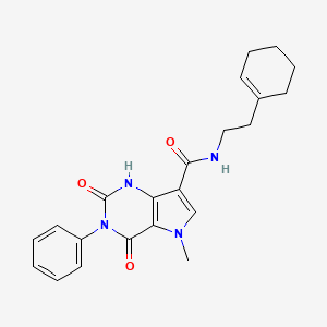 molecular formula C22H24N4O3 B2805301 N-[2-(cyclohex-1-en-1-yl)ethyl]-5-methyl-2,4-dioxo-3-phenyl-1H,2H,3H,4H,5H-pyrrolo[3,2-d]pyrimidine-7-carboxamide CAS No. 923200-78-6