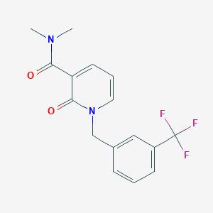 molecular formula C16H15F3N2O2 B2805326 N,N-dimethyl-2-oxo-1-[3-(trifluoromethyl)benzyl]-1,2-dihydro-3-pyridinecarboxamide CAS No. 338754-80-6