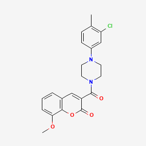 3-(4-(3-chloro-4-methylphenyl)piperazine-1-carbonyl)-8-methoxy-2H-chromen-2-one