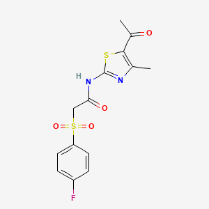 N-(5-acetyl-4-methylthiazol-2-yl)-2-((4-fluorophenyl)sulfonyl)acetamide