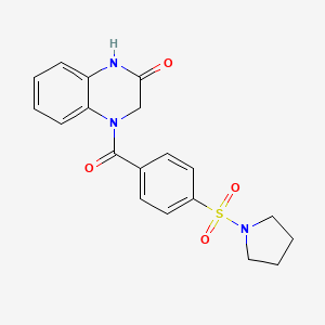4-(4-(pyrrolidin-1-ylsulfonyl)benzoyl)-3,4-dihydroquinoxalin-2(1H)-one