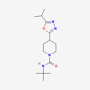 molecular formula C15H26N4O2 B2805385 N-tert-butyl-4-[5-(propan-2-yl)-1,3,4-oxadiazol-2-yl]piperidine-1-carboxamide CAS No. 1172926-74-7