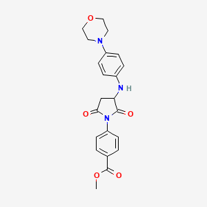 molecular formula C22H23N3O5 B2805388 Methyl 4-(3-{[4-(morpholin-4-yl)phenyl]amino}-2,5-dioxopyrrolidin-1-yl)benzoate CAS No. 474005-27-1