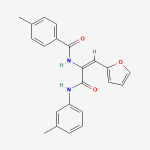 molecular formula C22H20N2O3 B2805414 N-(2-Furan-2-yl-1-m-tolylcarbamoyl-vinyl)-4-methyl-benzamide CAS No. 1164485-24-8