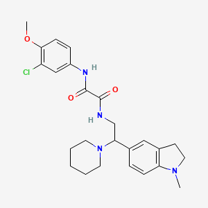 molecular formula C25H31ClN4O3 B2805423 N'-(3-chloro-4-methoxyphenyl)-N-[2-(1-methyl-2,3-dihydro-1H-indol-5-yl)-2-(piperidin-1-yl)ethyl]ethanediamide CAS No. 922083-54-3