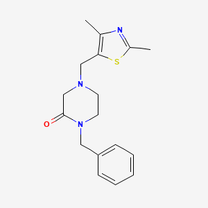 molecular formula C17H21N3OS B2805433 1-Benzyl-4-[(2,4-dimethyl-1,3-thiazol-5-yl)methyl]piperazin-2-one CAS No. 2415526-97-3