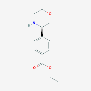 molecular formula C13H17NO3 B2805455 Ethyl 4-(morpholin-3-yl)benzoate CAS No. 1391044-70-4