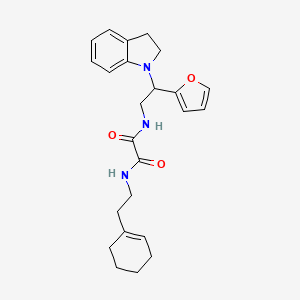 molecular formula C24H29N3O3 B2805475 N1-(2-(cyclohex-1-en-1-yl)ethyl)-N2-(2-(furan-2-yl)-2-(indolin-1-yl)ethyl)oxalamide CAS No. 898458-36-1