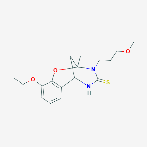 molecular formula C17H24N2O3S B2805481 10-ethoxy-3-(3-methoxypropyl)-2-methyl-2,3,5,6-tetrahydro-4H-2,6-methano-1,3,5-benzoxadiazocine-4-thione CAS No. 702656-01-7