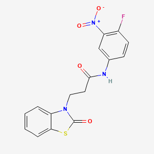 molecular formula C16H12FN3O4S B2805498 N-(4-fluoro-3-nitrophenyl)-3-(2-oxobenzo[d]thiazol-3(2H)-yl)propanamide CAS No. 862973-81-7