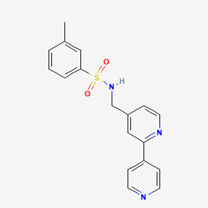 molecular formula C18H17N3O2S B2805499 N-({[2,4'-bipyridine]-4-yl}methyl)-3-methylbenzene-1-sulfonamide CAS No. 2320958-93-6