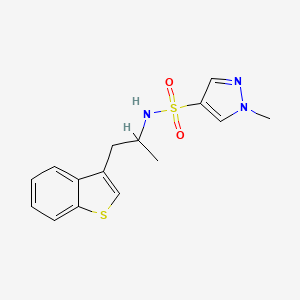molecular formula C15H17N3O2S2 B2805500 N-(1-(benzo[b]thiophen-3-yl)propan-2-yl)-1-methyl-1H-pyrazole-4-sulfonamide CAS No. 2034470-84-1