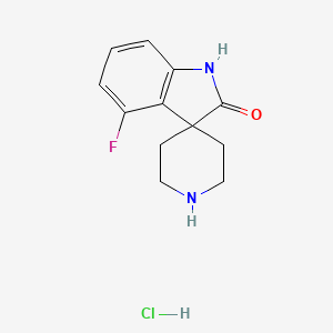 molecular formula C12H14ClFN2O B2805503 4-Fluoro-1H-spiro[indole-3,4'-piperidine]-2-one hydrochloride CAS No. 2171388-89-7