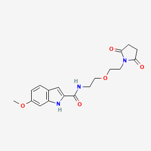 molecular formula C18H21N3O5 B2805512 N-(2-(2-(2,5-dioxopyrrolidin-1-yl)ethoxy)ethyl)-6-methoxy-1H-indole-2-carboxamide CAS No. 2034496-73-4