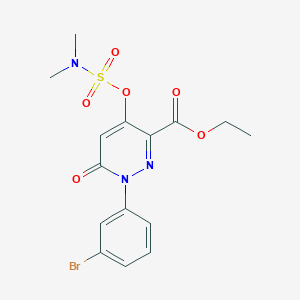 molecular formula C15H16BrN3O6S B2805523 ethyl 1-(3-bromophenyl)-4-[(dimethylsulfamoyl)oxy]-6-oxo-1,6-dihydropyridazine-3-carboxylate CAS No. 899759-87-6