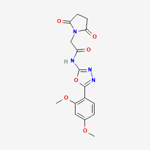 molecular formula C16H16N4O6 B2805557 N-[5-(2,4-dimethoxyphenyl)-1,3,4-oxadiazol-2-yl]-2-(2,5-dioxopyrrolidin-1-yl)acetamide CAS No. 921123-53-7