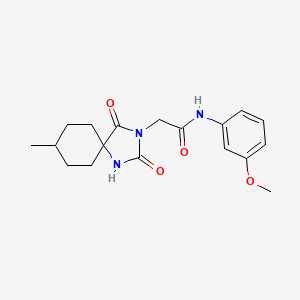 molecular formula C18H23N3O4 B2805580 N-(3-methoxyphenyl)-2-(8-methyl-2,4-dioxo-1,3-diazaspiro[4.5]decan-3-yl)acetamide CAS No. 730946-81-3