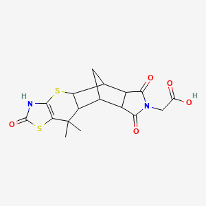 2-{9,9-Dimethyl-6,13,15-trioxo-3,7-dithia-5,14-diazapentacyclo[9.5.1.0^{2,10}.0^{4,8}.0^{12,16}]heptadec-4(8)-en-14-yl}acetic acid