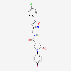 N-((5-(4-chlorophenyl)isoxazol-3-yl)methyl)-1-(4-fluorophenyl)-5-oxopyrrolidine-3-carboxamide