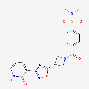N,N-dimethyl-4-(3-(3-(2-oxo-1,2-dihydropyridin-3-yl)-1,2,4-oxadiazol-5-yl)azetidine-1-carbonyl)benzenesulfonamide