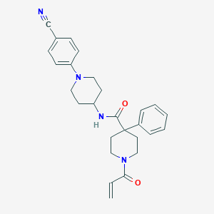 N-[1-(4-Cyanophenyl)piperidin-4-yl]-4-phenyl-1-prop-2-enoylpiperidine-4-carboxamide