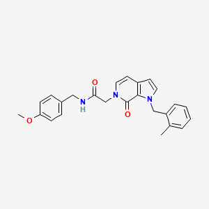 molecular formula C25H25N3O3 B2805608 N-[(4-methoxyphenyl)methyl]-2-{1-[(2-methylphenyl)methyl]-7-oxo-1H,6H,7H-pyrrolo[2,3-c]pyridin-6-yl}acetamide CAS No. 1286705-08-5