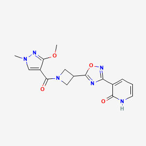 3-(5-(1-(3-methoxy-1-methyl-1H-pyrazole-4-carbonyl)azetidin-3-yl)-1,2,4-oxadiazol-3-yl)pyridin-2(1H)-one