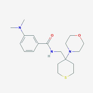 3-(Dimethylamino)-N-[(4-morpholin-4-ylthian-4-yl)methyl]benzamide