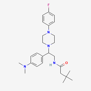 molecular formula C26H37FN4O B2805622 N-(2-(4-(dimethylamino)phenyl)-2-(4-(4-fluorophenyl)piperazin-1-yl)ethyl)-3,3-dimethylbutanamide CAS No. 1005297-53-9