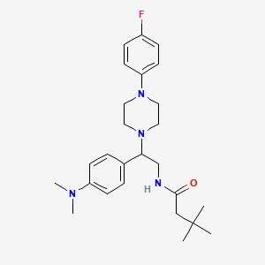 N-(2-(4-(dimethylamino)phenyl)-2-(4-(4-fluorophenyl)piperazin-1-yl)ethyl)-3,3-dimethylbutanamide