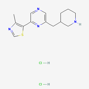 4-Methyl-5-[6-(piperidin-3-ylmethyl)pyrazin-2-yl]-1,3-thiazole;dihydrochloride