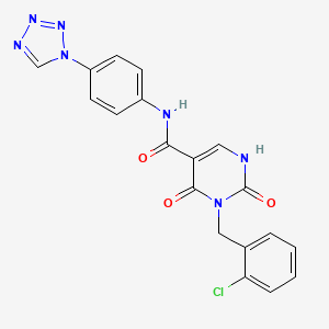 N-(4-(1H-tetrazol-1-yl)phenyl)-3-(2-chlorobenzyl)-2,4-dioxo-1,2,3,4-tetrahydropyrimidine-5-carboxamide