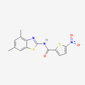 molecular formula C14H11N3O3S2 B2805631 N-(4,6-dimethyl-1,3-benzothiazol-2-yl)-5-nitrothiophene-2-carboxamide CAS No. 307510-63-0