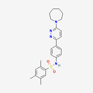 N-[4-(6-azepan-1-ylpyridazin-3-yl)phenyl]-2,4,5-trimethylbenzenesulfonamide