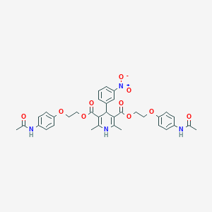 molecular formula C35H36N4O10 B280564 Bis{2-[4-(acetylamino)phenoxy]ethyl} 4-{3-nitrophenyl}-2,6-dimethyl-1,4-dihydro-3,5-pyridinedicarboxylate 