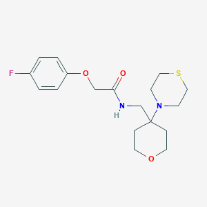 2-(4-Fluorophenoxy)-N-[(4-thiomorpholin-4-yloxan-4-yl)methyl]acetamide