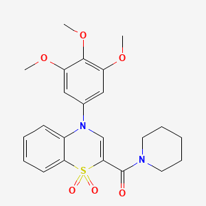 (1,1-dioxido-4-(3,4,5-trimethoxyphenyl)-4H-benzo[b][1,4]thiazin-2-yl)(piperidin-1-yl)methanone