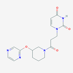 1-(3-oxo-3-(3-(pyrazin-2-yloxy)piperidin-1-yl)propyl)pyrimidine-2,4(1H,3H)-dione